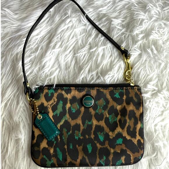 COACH y2k Cheetah Print Poppy Wristlet - Picture 1 of 7